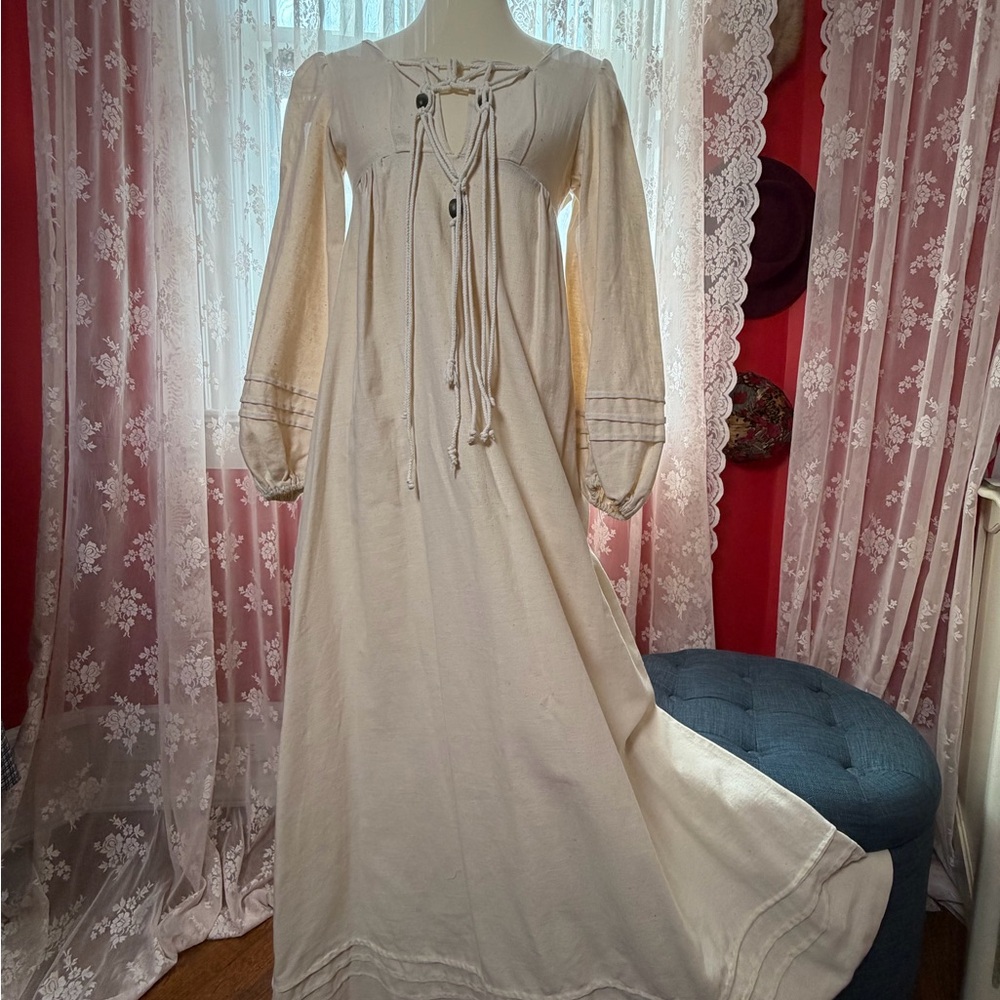 Gunne Sax Cream Maxi Dress with Details